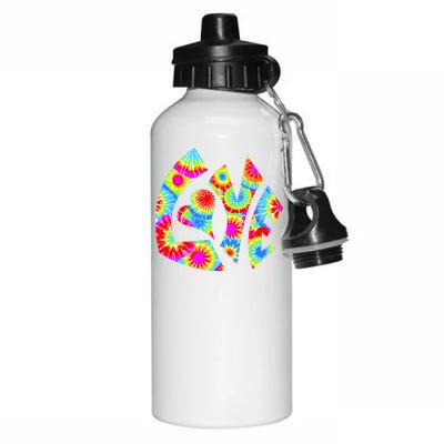 Tie Dyed Love Sign Logo Aluminum Water Bottle 