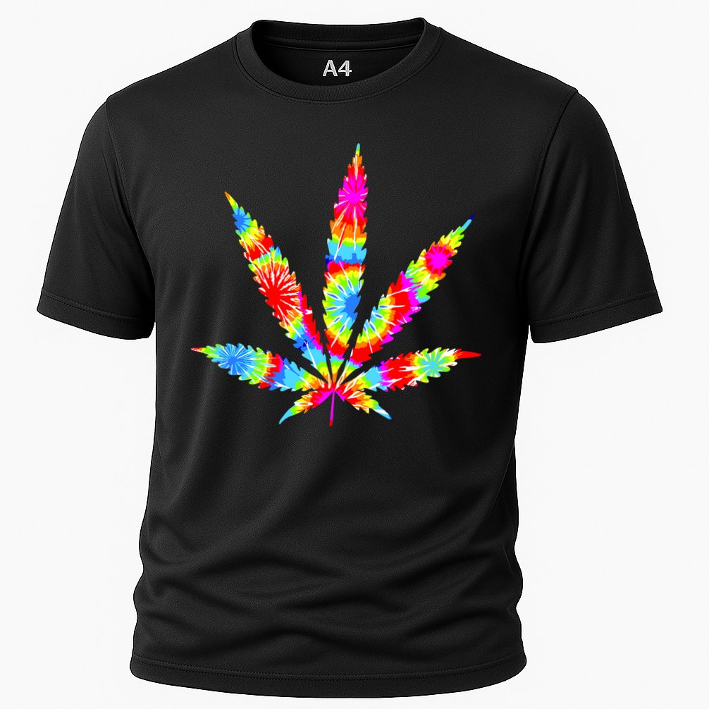 Tie Dyed Weed Symbol Performance Shirt