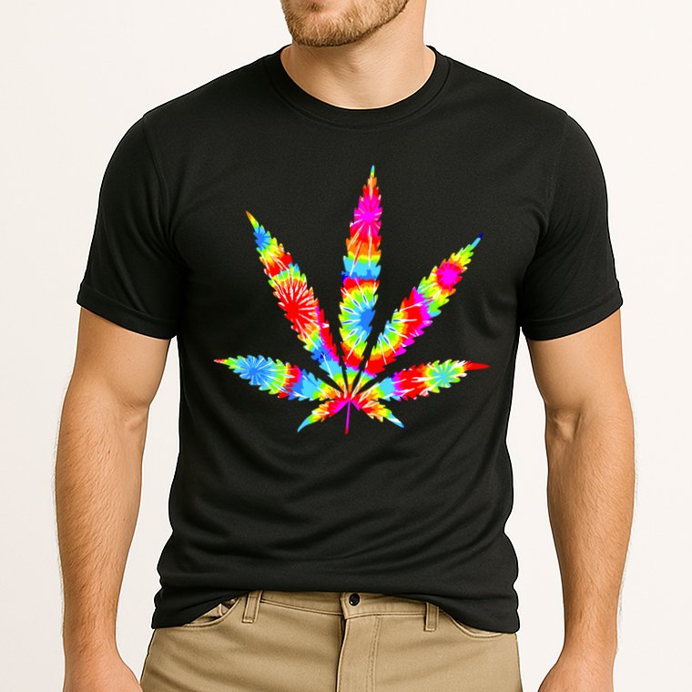 Tie Dyed Weed Symbol Performance Shirt
