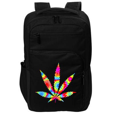 Tie Dyed Weed Symbol Impact Tech Backpack