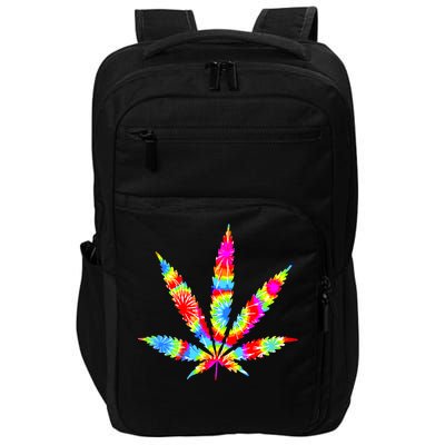 Tie Dyed Weed Symbol Impact Tech Backpack