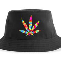 Tie Dyed Weed Symbol Sustainable Bucket Hat