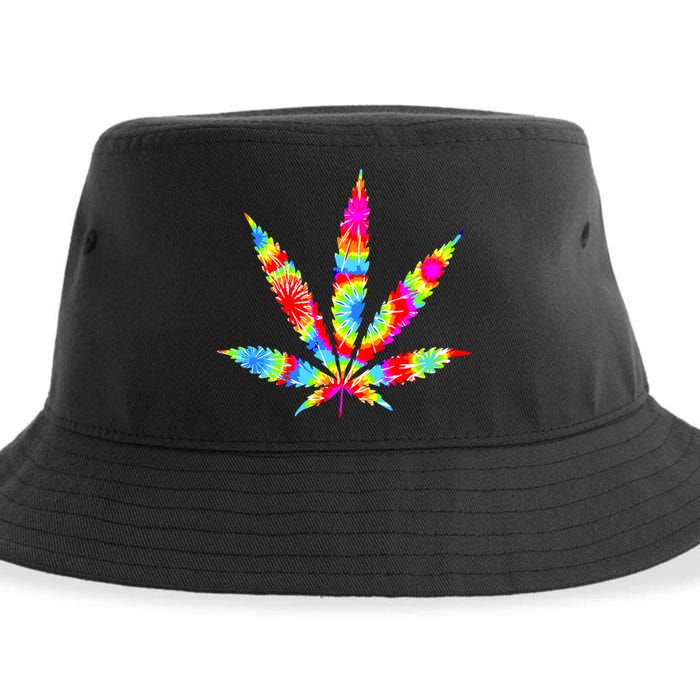 Tie Dyed Weed Symbol Sustainable Bucket Hat