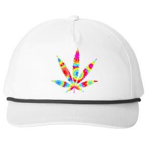 Tie Dyed Weed Symbol Snapback Five-Panel Rope Hat