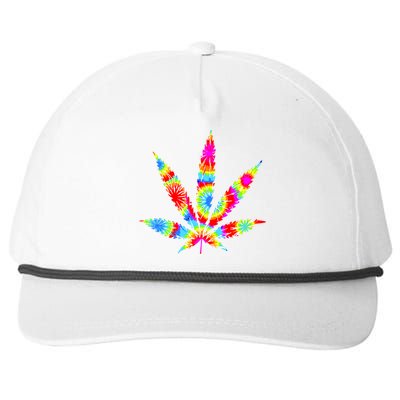 Tie Dyed Weed Symbol Snapback Five-Panel Rope Hat