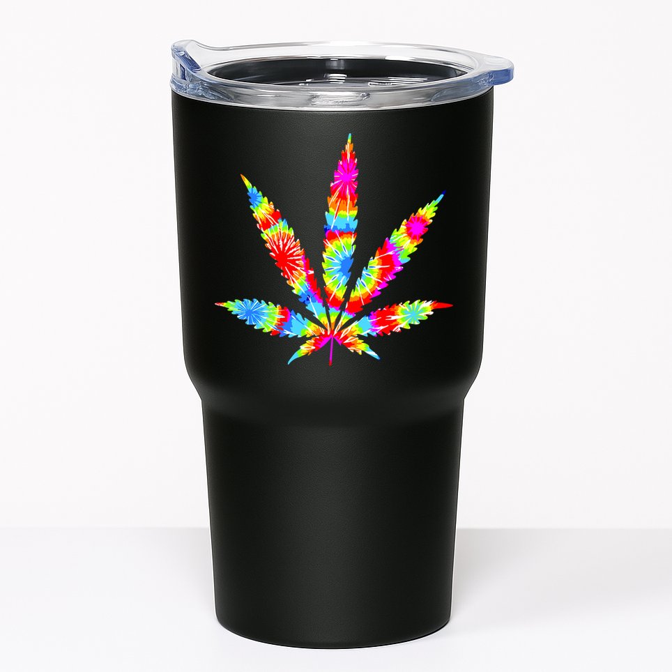 Tie Dyed Weed Symbol Tumbler