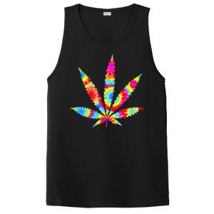 Tie Dyed Weed Symbol PosiCharge Competitor Tank