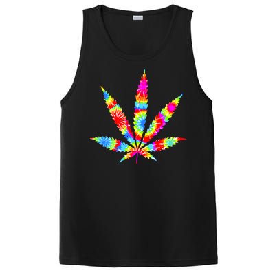 Tie Dyed Weed Symbol PosiCharge Competitor Tank