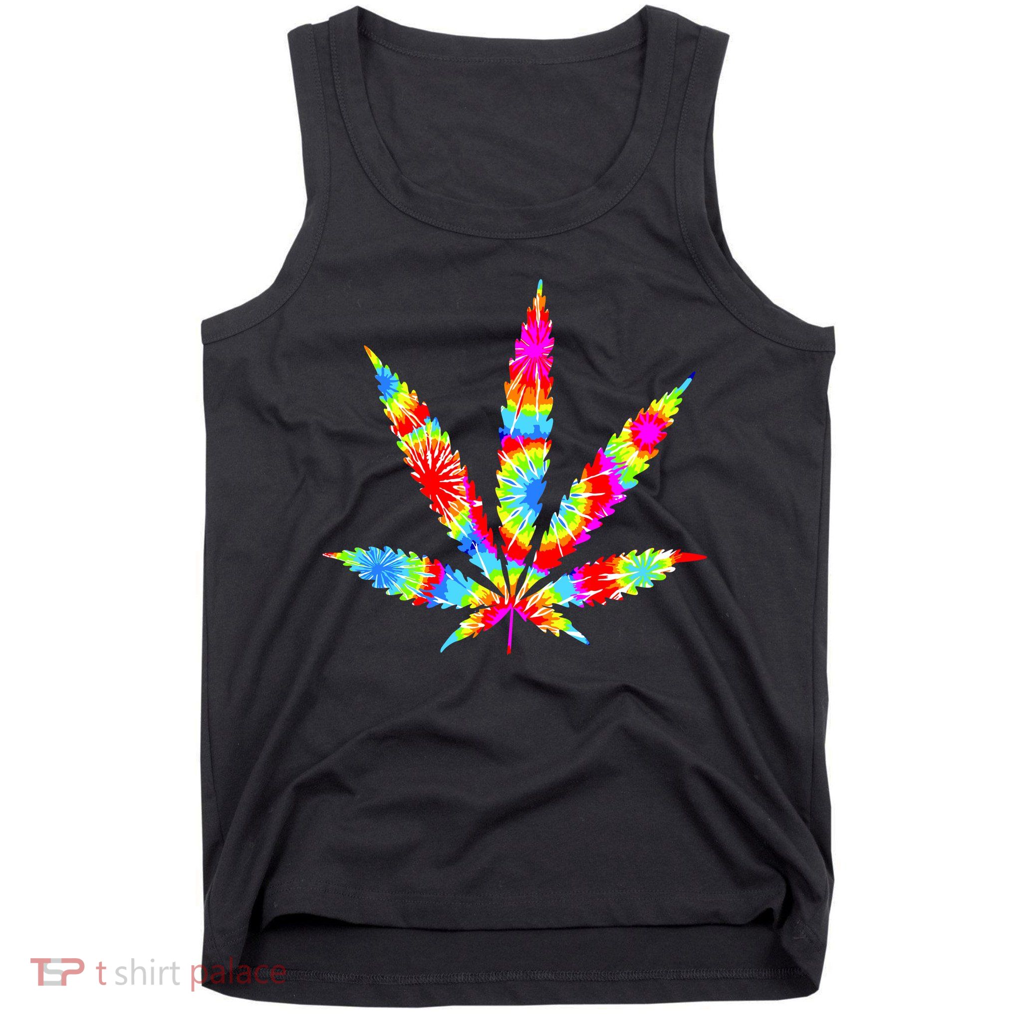 Tie Dyed Weed Symbol Tank Top