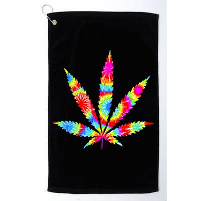 Tie Dyed Weed Symbol Golf Towel
