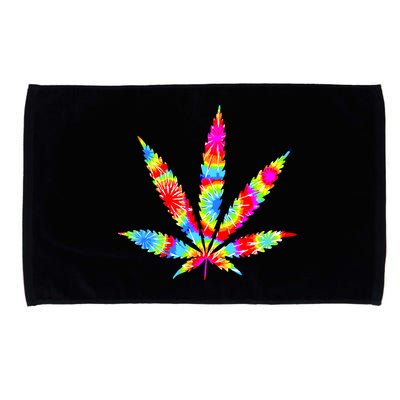 Tie Dyed Weed Symbol Microfiber Hand Towel