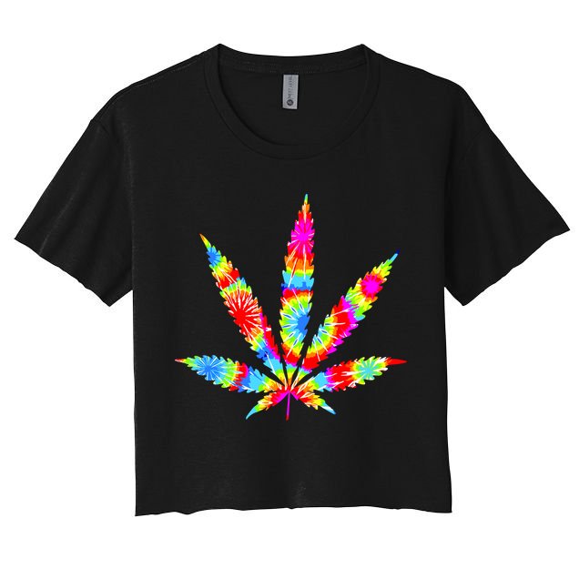 Tie Dyed Weed Symbol Crop Top