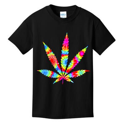 Tie Dyed Weed Symbol Kids T-Shirt