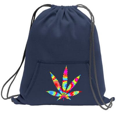 Tie Dyed Weed Symbol Sweatshirt Cinch Pack Bag