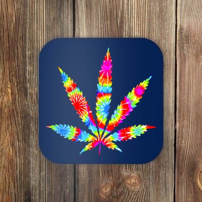 Tie Dyed Weed Symbol Coaster