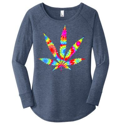 Tie Dyed Weed Symbol Women's Perfect Tri Tunic Long Sleeve Shirt