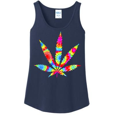 Tie Dyed Weed Symbol Ladies Essential Tank