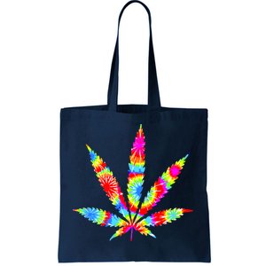 Tie Dyed Weed Symbol Tote Bag