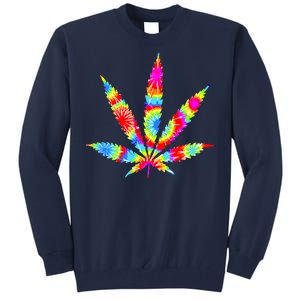 Tie Dyed Weed Symbol Tall Sweatshirt