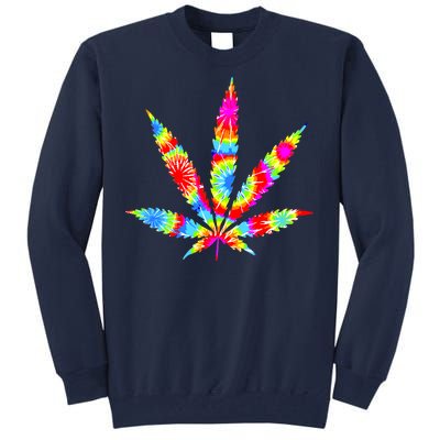 Tie Dyed Weed Symbol Tall Sweatshirt