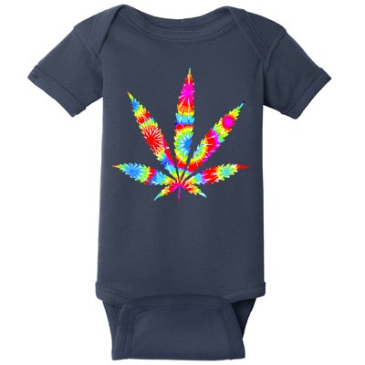 Tie Dyed Weed Symbol Baby Bodysuit