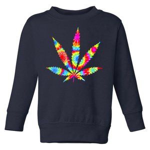 Tie Dyed Weed Symbol Toddler Sweatshirt