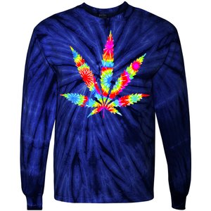 Tie Dyed Weed Symbol Tie-Dye Long Sleeve Shirt