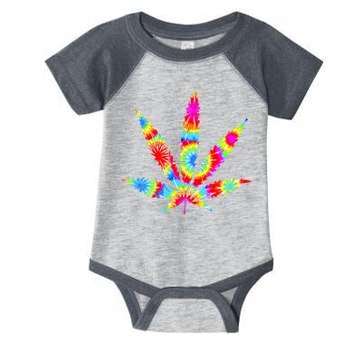 Tie Dyed Weed Symbol Infant Baby Jersey Bodysuit