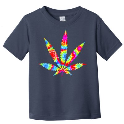 Tie Dyed Weed Symbol Toddler T-Shirt