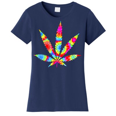 Tie Dyed Weed Symbol Women's T-Shirt