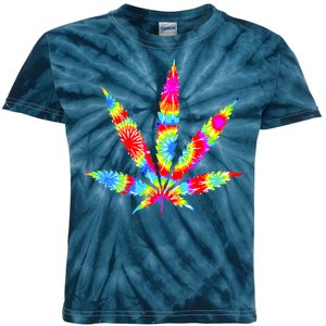 Tie Dyed Weed Symbol Kids Tie-Dye T-Shirt