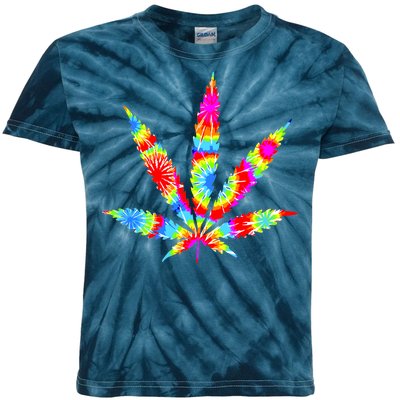 Tie Dyed Weed Symbol Kids Tie-Dye T-Shirt