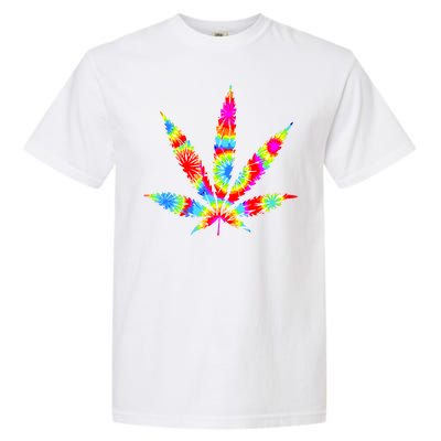 Tie Dyed Weed Symbol Garment-Dyed Heavyweight T-Shirt