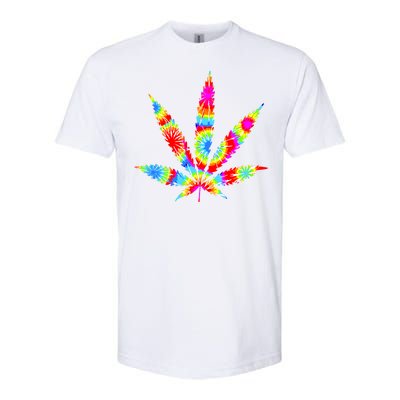 Tie Dyed Weed Symbol Softstyle CVC T-Shirt