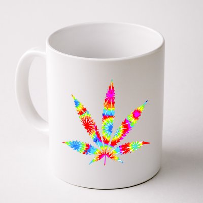 Tie Dyed Weed Symbol Coffee Mug