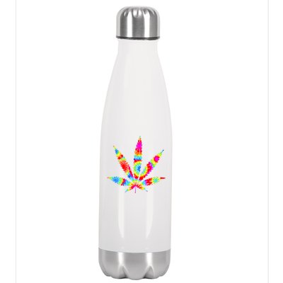 Tie Dyed Weed Symbol Stainless Steel Insulated Water Bottle