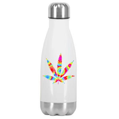 Tie Dyed Weed Symbol Stainless Steel Insulated Water Bottle