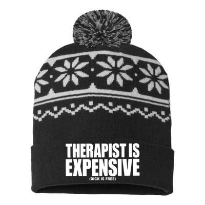 Therapy Is Expensive Dick Is Free USA-Made Snowflake Beanie