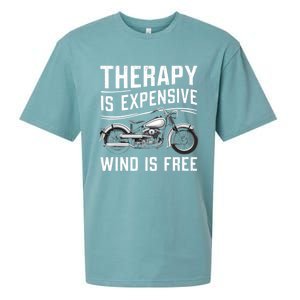 Therapy Is Expensive Wind Is Free Cool Biker And Meaningful Gift Sueded Cloud Jersey T-Shirt