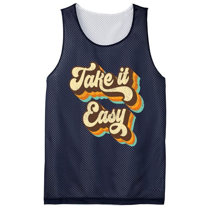 Take It Easy Retro 70s Disco Party Costume Mesh Reversible Basketball Jersey Tank