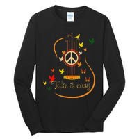 Take It Easy Guitar Peace Sign Hippie Design Tall Long Sleeve T-Shirt