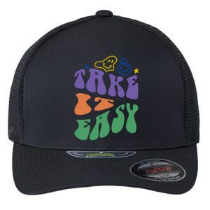 Take It Easy Retro Smile Flexfit Unipanel Trucker Cap