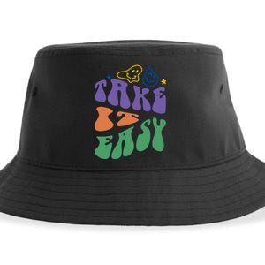 Take It Easy Retro Smile Sustainable Bucket Hat