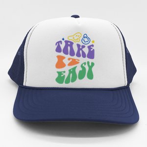 Take It Easy Retro Smile Trucker Hat