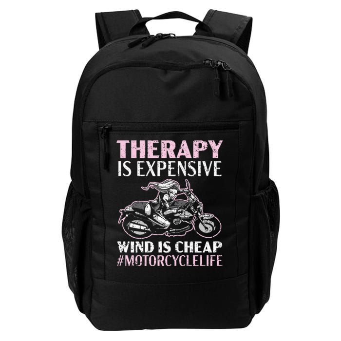 Therapy Is Expensive Wind Is Cheap Motorcycle Life Daily Commute Backpack