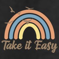 Take It Easy Rainbow Mental Health 7 Panel Mesh Trucker Snapback Hat