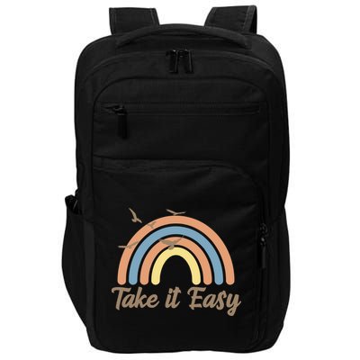Take It Easy Rainbow Mental Health Impact Tech Backpack
