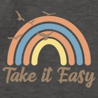 Take It Easy Rainbow Mental Health Vector Backpack
