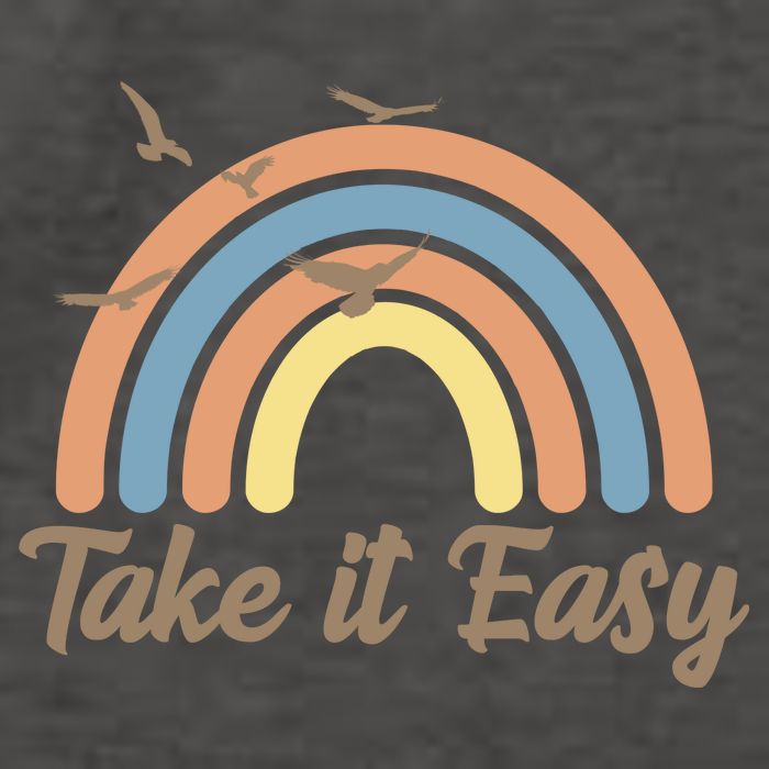 Take It Easy Rainbow Mental Health Vector Backpack