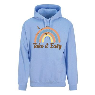 Take It Easy Rainbow Mental Health Unisex Surf Hoodie